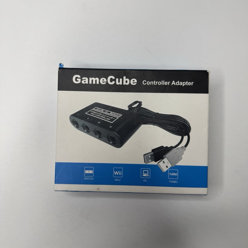 New GameCube Controller Adapter 4 Port For Nintendo Switch Wii U & PC USB TURBO